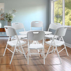 10 Pack Folding Chair, 600 lb Weight Capacity,Indoor/Outdoor Heavy Duty Foldable Chairs for Restaurants, Kitchens, Picnics, Races, Parties & Weddings. (10, White)