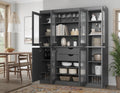 Palace Imports 100% Solid Wood 65"" Pantry China Cabinet with Raised Panel, Frosted Glass Doors, 2-Drawers and Adjustable Shelves