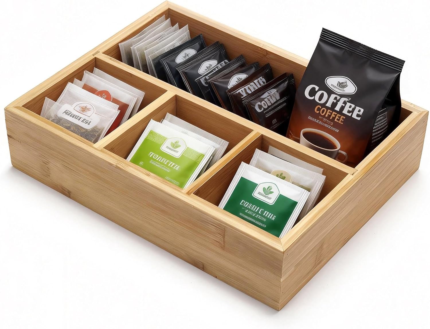 XIMISISE Tea Bag Holder, Tea Bag Storage Organizer, Tea Candy Basket, Sugar Packet Organizer, Coffee Station Condiment Organizer