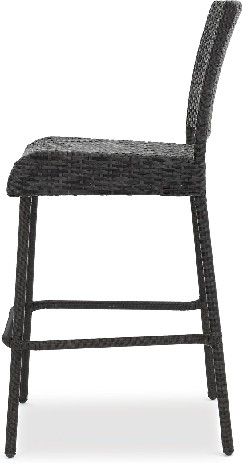 Christopher Knight Home Neal Outdoor Wicker Barstools, 4-Pcs Set, Dark Brown