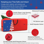 Extra Large Heavy Duty Storage Bag, Waterproof 600D Oxford Christmas Tree Storage Bag with Reinforced Handles, Dual Zippers, Moving Bags for Home, College Dorm, Camping, Seasonal Decor -Space Saving