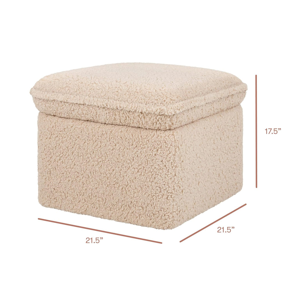 Babyletto Cali Storage Ottoman in Chai Shearling, Greenguard Gold Certified