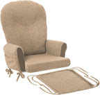 ANMINY 5pcs Glider Rocker Replacement Cushions Set with Ottoman Cover, 3.5Inch Thickened Fleece Glider Rocking Chair Cushions w/ 29.5Inch Tufted Backrest & Side Pockets for Indoor Nursery Light Coffee