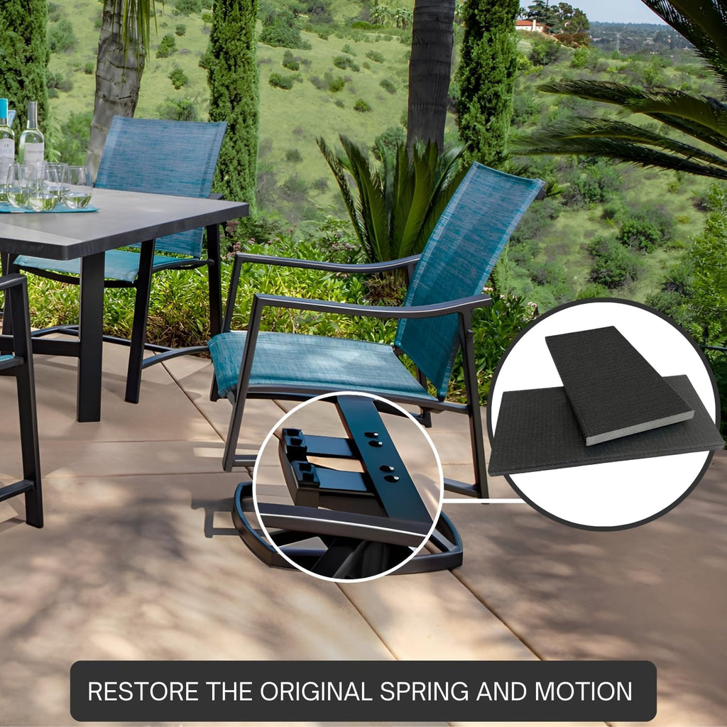 Project Patio - Rocker Spring Plate 2.5 Inch x 5 Inch, Universal Fiberglass Replacement Part for Swivel Rocking Chair, Outdoor Furniture Repair - 2 Pack