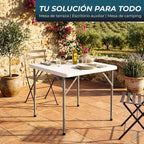 Plastic Folding Table | Capacity for 2-4 People | Sturdy and Portable | Indoor and Outdoor Use | Easy to Clean and Store, White, 86CM