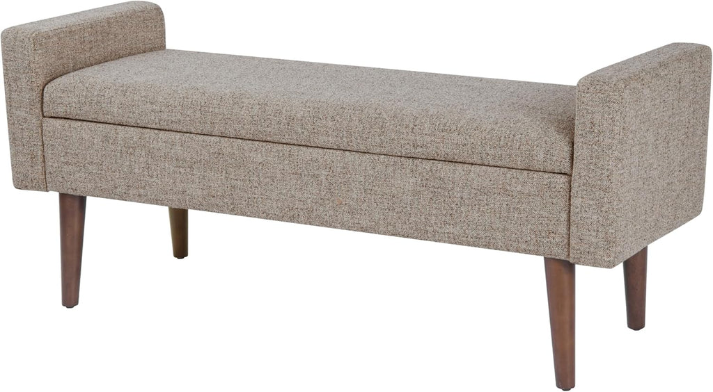 HomePop Fulton 48" Storage Bench - Midtone Gray Fabric