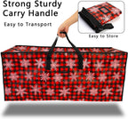 Plastic Waterproof Christmas Tree Bag - Large Storage Box with Reinforced Handles and Dual Zippers for 9ft Artificial Holiday Trees