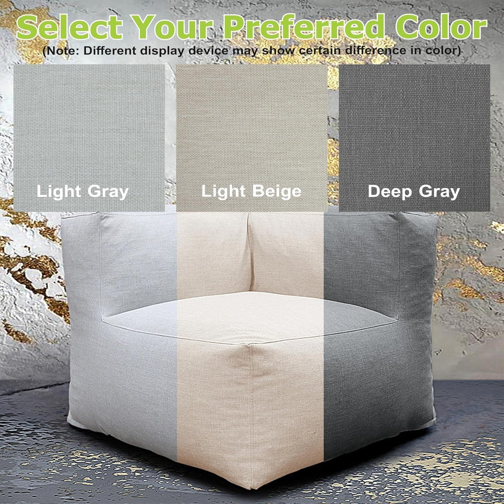 Dineli Modern Arm-Rest Chair Coner Chair Outdoor Furniture Comfy Patio Couch Sofa Outdoor Bean Bag Chair Creating a Unique Patio Garden Modular Contemporary Sofa Lazy Sofa for Outside - Dark Gray