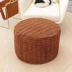 Asuprui Ottoman Foot Rest, Round 20x14 in, Burnt Orange, Leg Rest for Couch | Footstool Ottoman,Stuffed Pouf Ottoman,All-One Foam Filler, Foot Rest,Beanbag Chair,Floor Pouf Storage Solution,Wedding Party