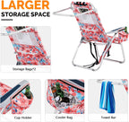 VINGLI Tall Beach Chair 2 Pack Lightweight, Backpack Beach Chair for Adults with 5-Position, Cooler Bag, Cup Holders, Towel Bar, Lightweight Folding Beach Camping Chairs