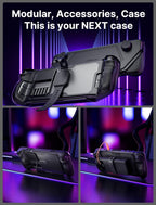 JSAUX ModCase for Steam Deck/Steam Deck OLED, PC0104 Modular Valve Steam Deck Case Include Protective Case, Face Cover, Cooling Fan, Metal Bracket and Strap - Cooler Set