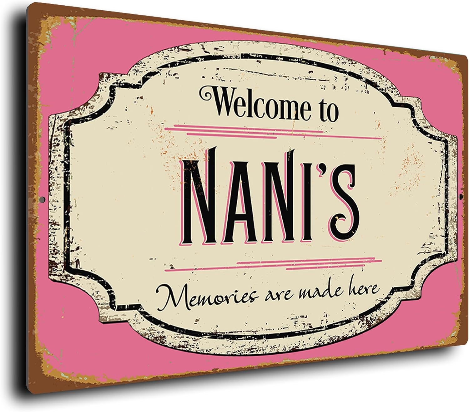 Welcome to Nani’s Sign – Vintage Kitchen Wall Plaque – Durable Aluminium Composite – UV-Protected Fade-Resistant Print – Indoor/Outdoor Home Décor Gift for Nani