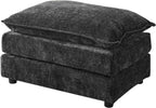 35'' Cloud Chenille Ottoman for Bedroom, Living Room and Entryway (Grey) | Bedroom