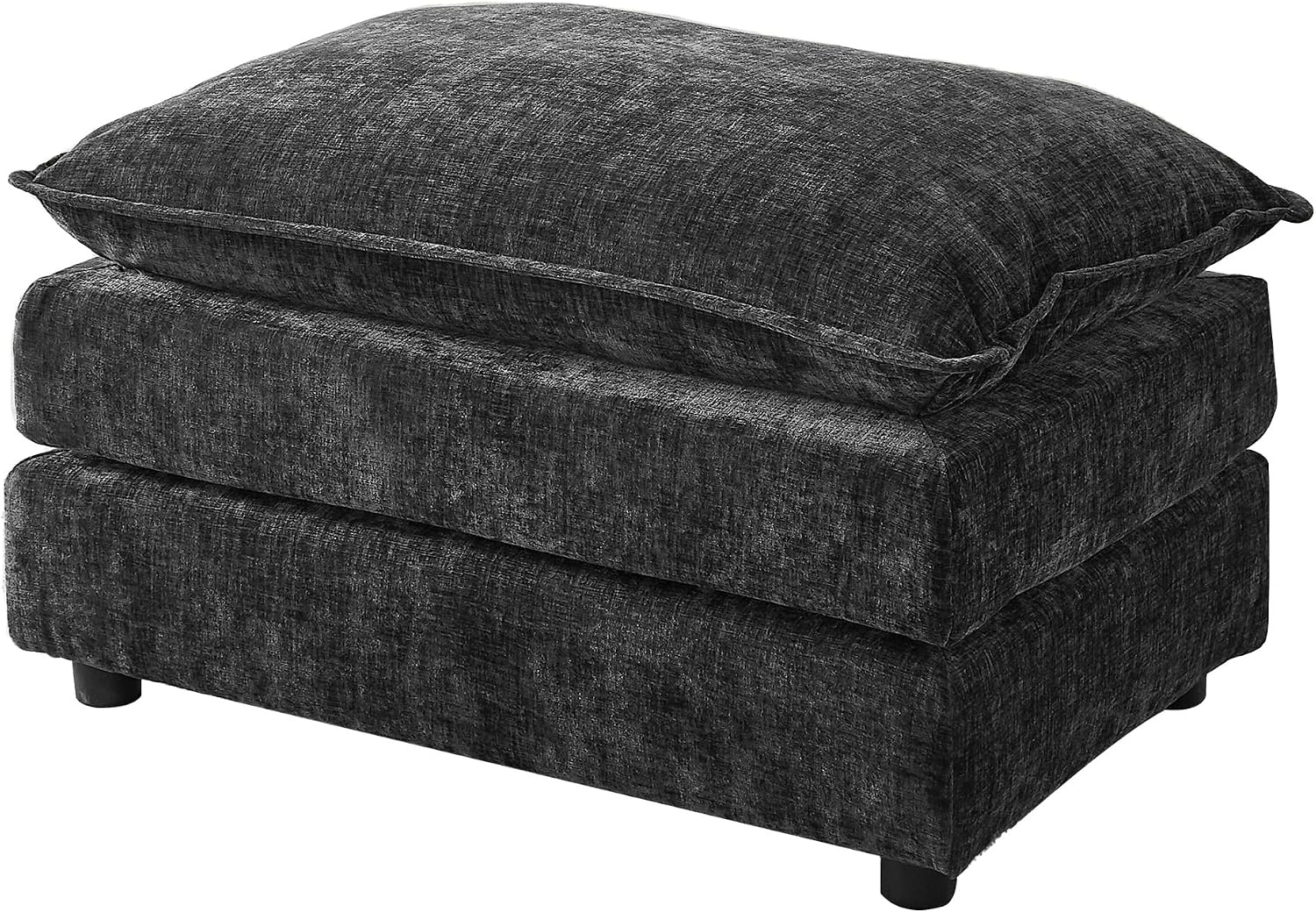35'' Cloud Chenille Ottoman for Bedroom, Living Room and Entryway (Grey) | Bedroom