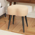 Teddy Velvet Vanity Stool, Upholstered Makeup Chair with Sturdy Metal Legs, Soft Padded Ottoman Footrest, Modern Accent Stool for Bedroom, Living Room, Entryway (Camel, 17.7in H)