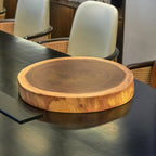 Natural Solid Wood Slab Side Table Top 15.7"x15.7"x1.96" Round Handmade Live Edge Handcrafted Plate Wooden Board for DIY Epoxy Resin End Table Slice Slab Untreated Wall Home Décor