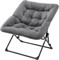 OAKHAM Comfy Chair for Adults, Soft Faux Fur Folding Lounge for Bedroom Living Room Dorm Rooms Flexible Reading Chair for Teens Kids, X-Large Foldable (Faux Fur-Charcoal Gray)