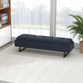 kinbor Waiting Room Chairs - Fabric Office Guest Chair, 3 Seats Upholstered Reception Bench Seating, Lobby Furniture for Salon and Shop, End of Bed Bench for Bedroom, Living Room, Hallway, Navy Blue