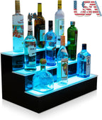 24" 3 Tier LED Lighted Liquor Bottle Display Shelving