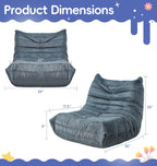 Hobestluk Bean Bag Chair for Teens Toddler Bean Bag Chair with Memory Foam Filler Beanbag with Spacious Design Bean Bag Couch for Reading Gaming Relaxing (Blue Grey, Medium)