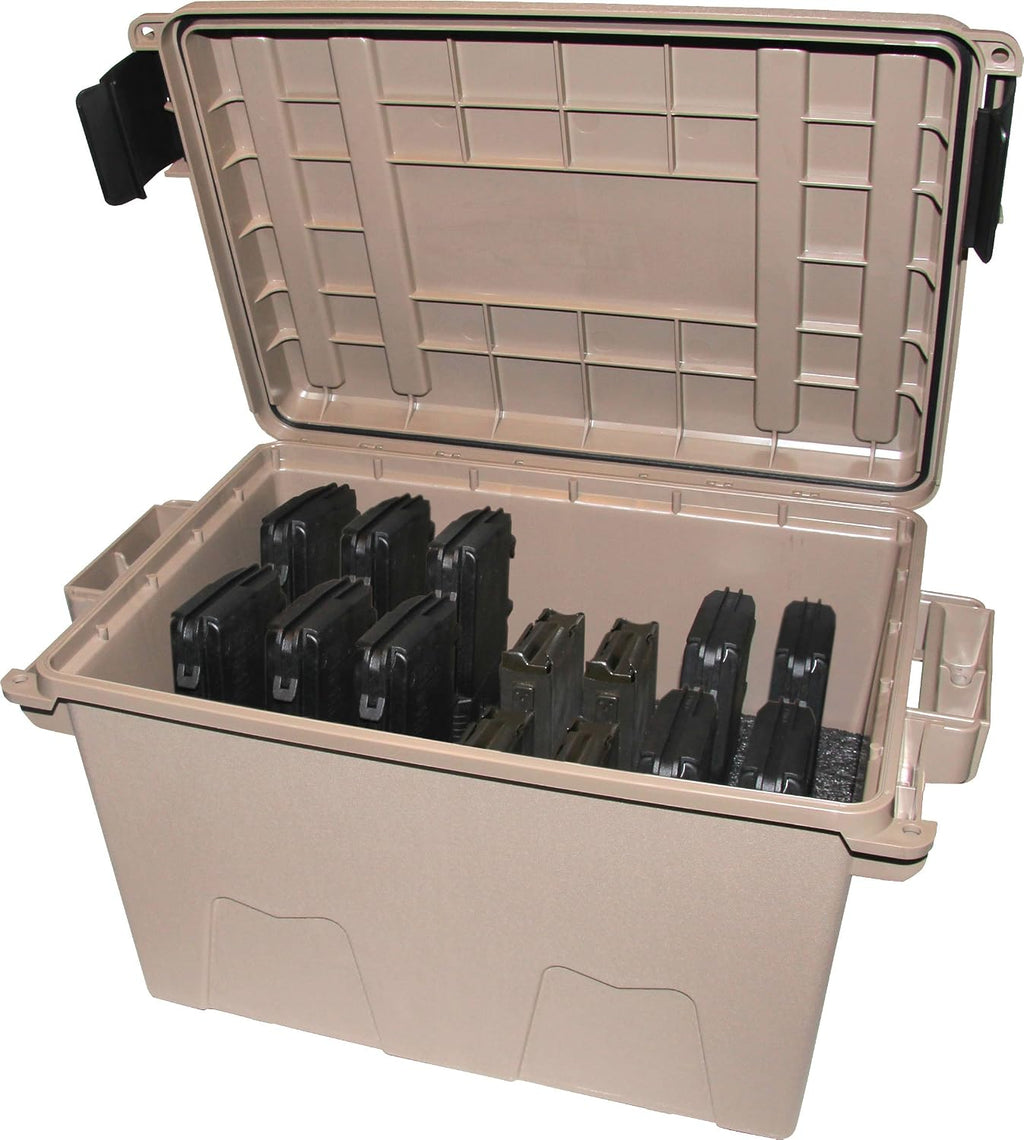 MTM TMC308 Tactical Magazine Can, 308 7.62x51 Magazine Storage, Stackable, Water Resistant, Double Padlocked Tabbed, USA Made, Dark Earth