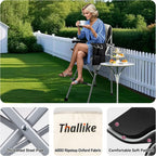 Foldable Directors Makeup Salon High Chair - Portable Camping Bar Height Folding Photoshoot Chairs with Stroage Bag Cup Holder Non-Slip Footrest, Supports 400 lbs Black Tall Director Chair