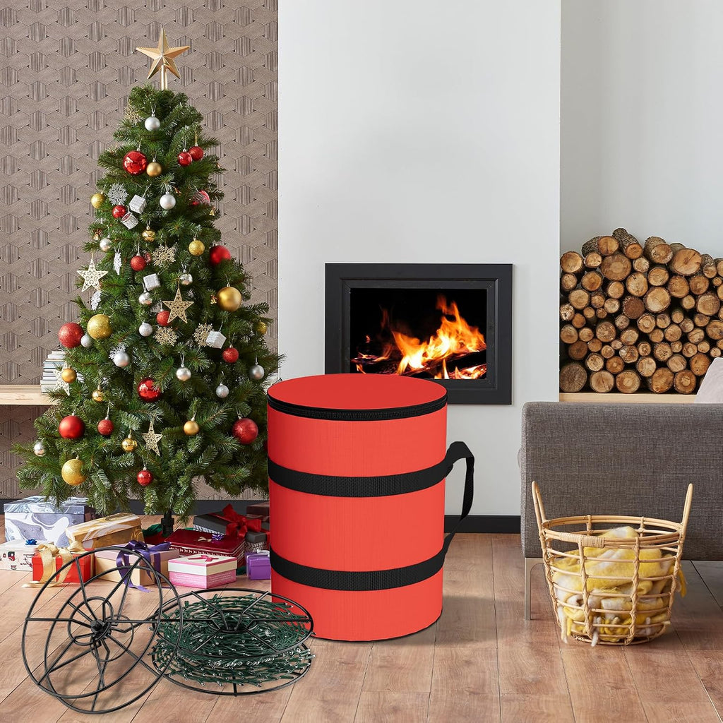 KYEVIS Christmas Light Storage Bag to Store Holiday Chiristmas String Light Holder with 3 Metal Reels,Tear-Resistant Material and Reinforced Handle, for Chritmas Tree Lights Organizer