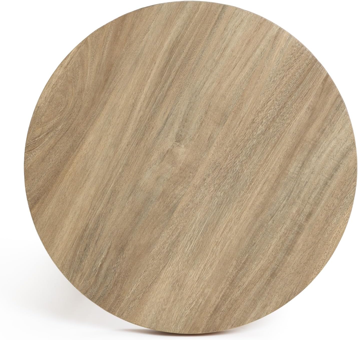 LuxenHome Round Side Table, 19" Tall End Table with 3 Pillar Legs, Modern Farmhouse Dark Oak Finish Wooden Couch Side Tables, Accent Table for Living Room, Bedroom