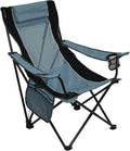 Kijaro Sling Folding Camping Chair - Enjoy The Outdoors in This Outdoor Chair with a Built-in Cup Holders and Side Organizer OR Side Cooler - Includes a Detachable Pillow