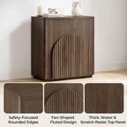 CHITA Sideboard Buffet Cabinet with Storage, Small Storage Cabinet with Doors and Shelves for Living Room Accent, Bar, Kitchen, Set of 3, Walnut