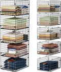 5-Tier Stackable Closet Storage Baskets, Closet Organizers and Storage Shelves, Foldable & Stackable Clothes Storage Bins for Closet System, Closet Shelf Organizer for Home,Black(Patent No. 30022416)