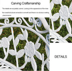 Patio Bench Double Seat, Cast Aluminum Outdoor Furniture with Floral Rose for Patio, Park, Lawn, Yard(C1)