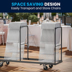 Flash Furniture Hercules Set of 10 Indoor/Outdoor Heavy-Duty Plastic Folding Chairs, Foldable Commercial Stacking Chairs with 650-lb. Static Weight Capacity, White