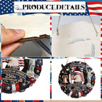 Spiritlele 250th Anniversary USA Door Sign Patriotic Wreath 4th of July Hanging Plaque 250 Years Indoor Decoration for Front Door Home Office Celebration Gift