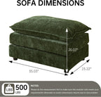 35'' Cloud Chenille Ottoman for Bedroom, Living Room and Entryway (Green)