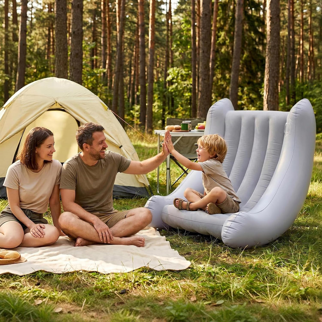Autism Sensory Inflatable Rocking Chair for Kids, Sensory Room Must Haves Crash Pads Bubble Bouncer Sensory Play Equipment (Gray, 46.5-42.5-32.7inches)