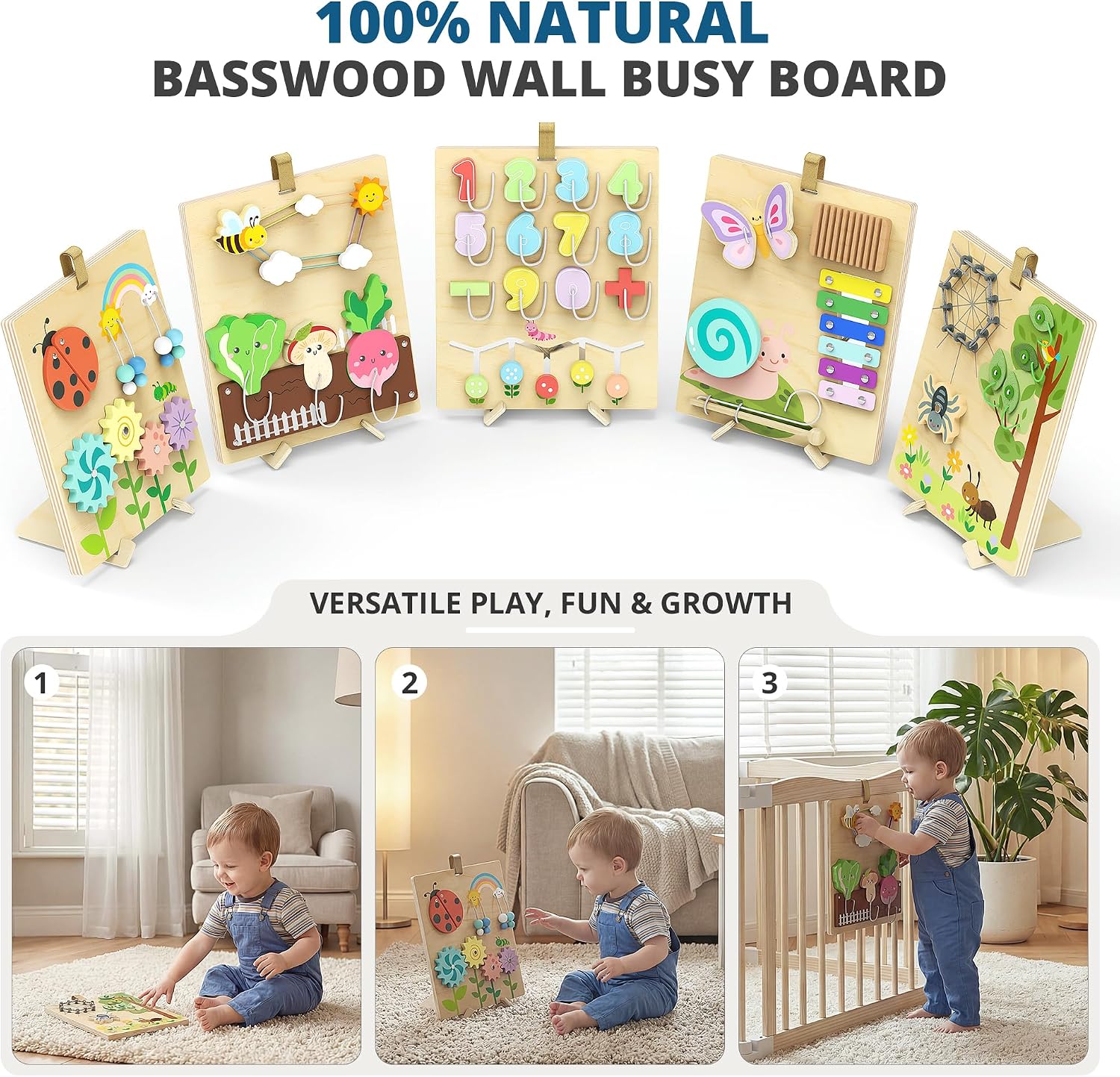 BlueWood Pikler Triangle Set Pink with Cushion and Wooden Busy Board