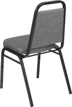 BizChair HERCULES Series Trapezoidal Back Stacking Banquet Chair with 2.5" Thick Seat in Gray Fabric - Silver Vein Frame