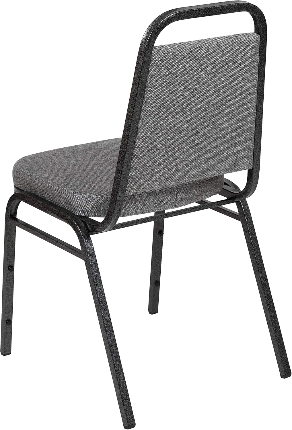 BizChair HERCULES Series Trapezoidal Back Stacking Banquet Chair with 2.5" Thick Seat in Gray Fabric - Silver Vein Frame