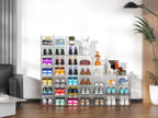 XX-Large Clear Shoe Storage Boxes with Magnetic Door, Thickened Stackable Shoe Organizer 12 Pack, Sneaker Display Case for Closet Organization & Entryway Storage, Dust-Proof Space Saving System, White