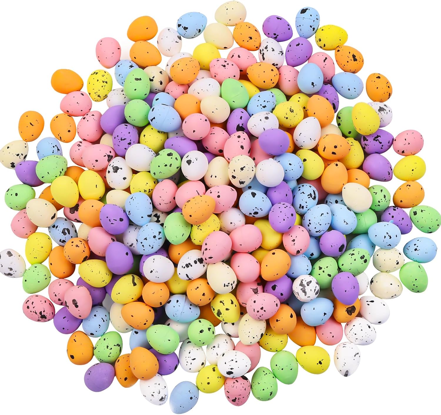 Celltestria 150 Pcs 8 Colors Mini Easter Eggs Artificial Foam Speckled Eggs Small Pastel Decorative Easter Bird Eggs for Basket Fillers Spring Party Favors Wreath Decor Craft Projects
