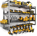 MOOMSINE Large Power Tool Organizer Wall Mount, 4-Tier Heavy Duty Metal Storage Rack Loads 400lbs, Battery Tools Hanger with 8 Cordless Drill Holder for Garage, Workshop, Pegboard, Shed