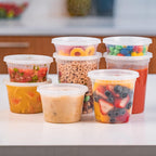 EDI [32 OZ, 40 Sets Plastic Deli Food Storage Containers with Airtight Lids | Microwave-, Freezer-, Dishwasher-Safe | BPA Free | Heavy-Duty | Meal Prep | Leakproof | Recyclable (Pack of 2)