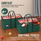Christmas Ornament Storage Box Store 128-3" Ornaments, Ornament Organizer Storage box with Dual Zipper Closure Visual Cover & Adjustable Dividers, Holiday Decorations Storage Container with 8 Trays