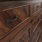 AFI, Alpine Queen Wood Murphy Bed Chest with 6" Mattress, Storage Drawer & Built-in USB Charger, Barnwood