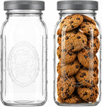 Wide Mouth Mason Jars 64 oz [2-Pack] with Airtight Lids – Large Glass Storage Jars for Pasta, Cookies, Dry Goods & Infused Water | BPA-Free Leak-Proof Lids