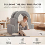 14pcs Modular Kids Play Couch, Child Sectional Sofa, Fortplay Bedroom and Playroom Furniture for Toddlers, Convertible Foam and Floor Cushion for Boys and Girls