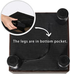 Homebeez 13" Small Footstool PU Leather Ottoman Footrest Modern Home Living Room Bedroom Square Stool with Padded Seat Plastic Legs, Dark Brown