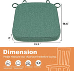 SINOSSO Memory Foam Chair Cushion for Folding Chair 1 Pcs, Thickened 2" Square Kitchen Chair Pad with Ties, Indoor Non-Slip Dining Chair Seat Cushion (1 Piece, Green)