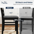 PHI VILLA Solid Wood Dining Table Set for 4, Marble Design Kitchen Table Chairs Set of 4, 5 Piece Space-Saving Dining Room Table Set for Apartment, Venatino White Marble& Black